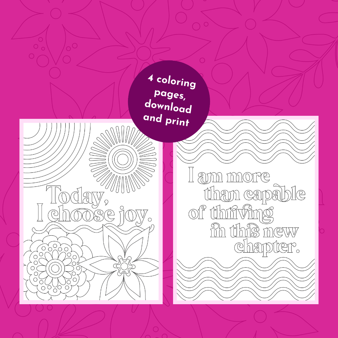 digital download⌇affirmation coloring pages